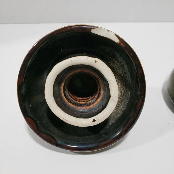 Vintage Ceramic Set of 2 Brown Glazed Insulators. - Picture 3 of 6
